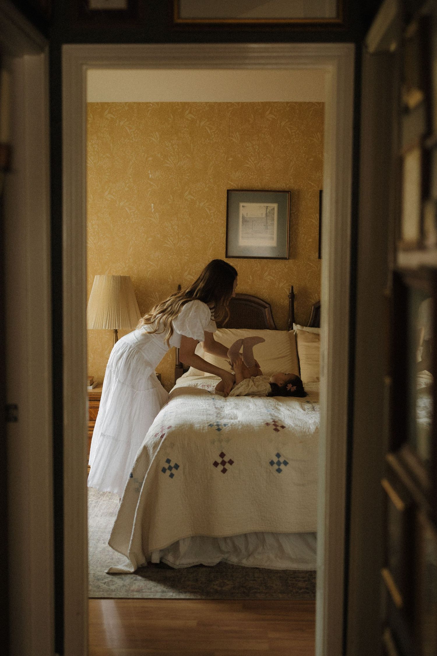 Destination, Dallas and Bay Area California wedding photographer capturing mother and daughter portraits on film