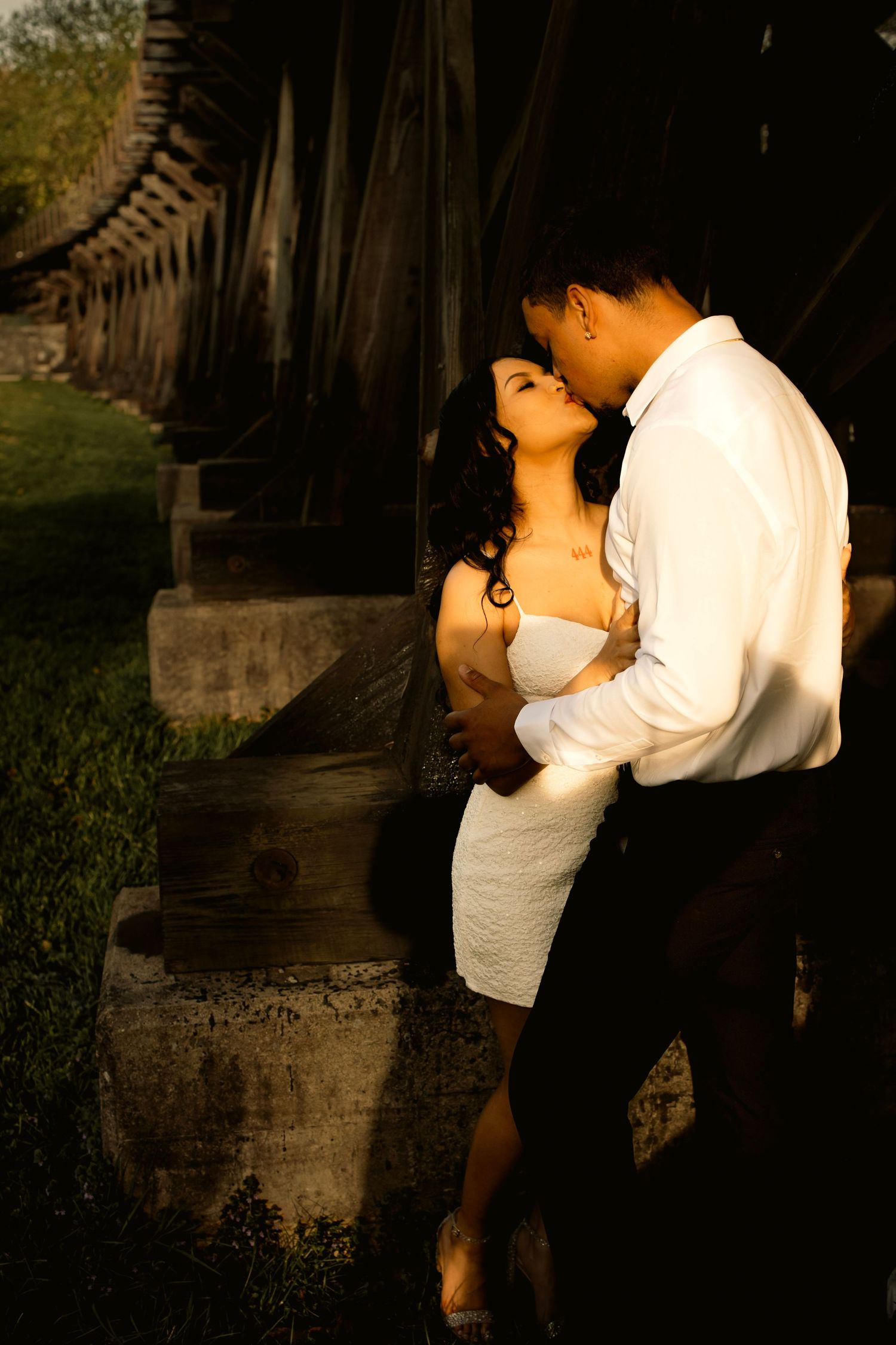Romantic couple portraits photographed during engagement session