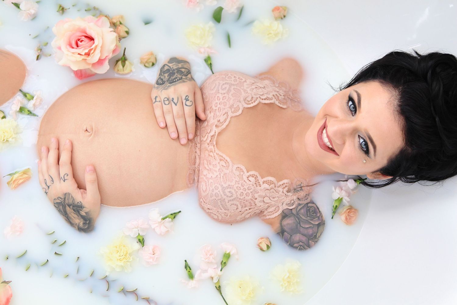 Boudoir Photographer Daytona Beach, Milk Bath Maternity Photo Session