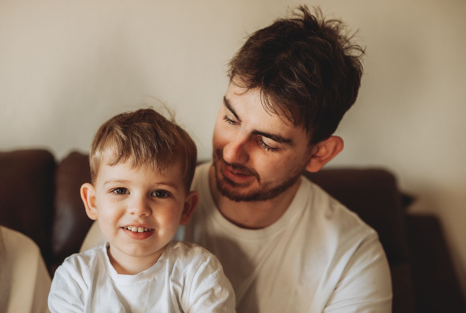 Father and son, lifestyle family photography at home in Dundee