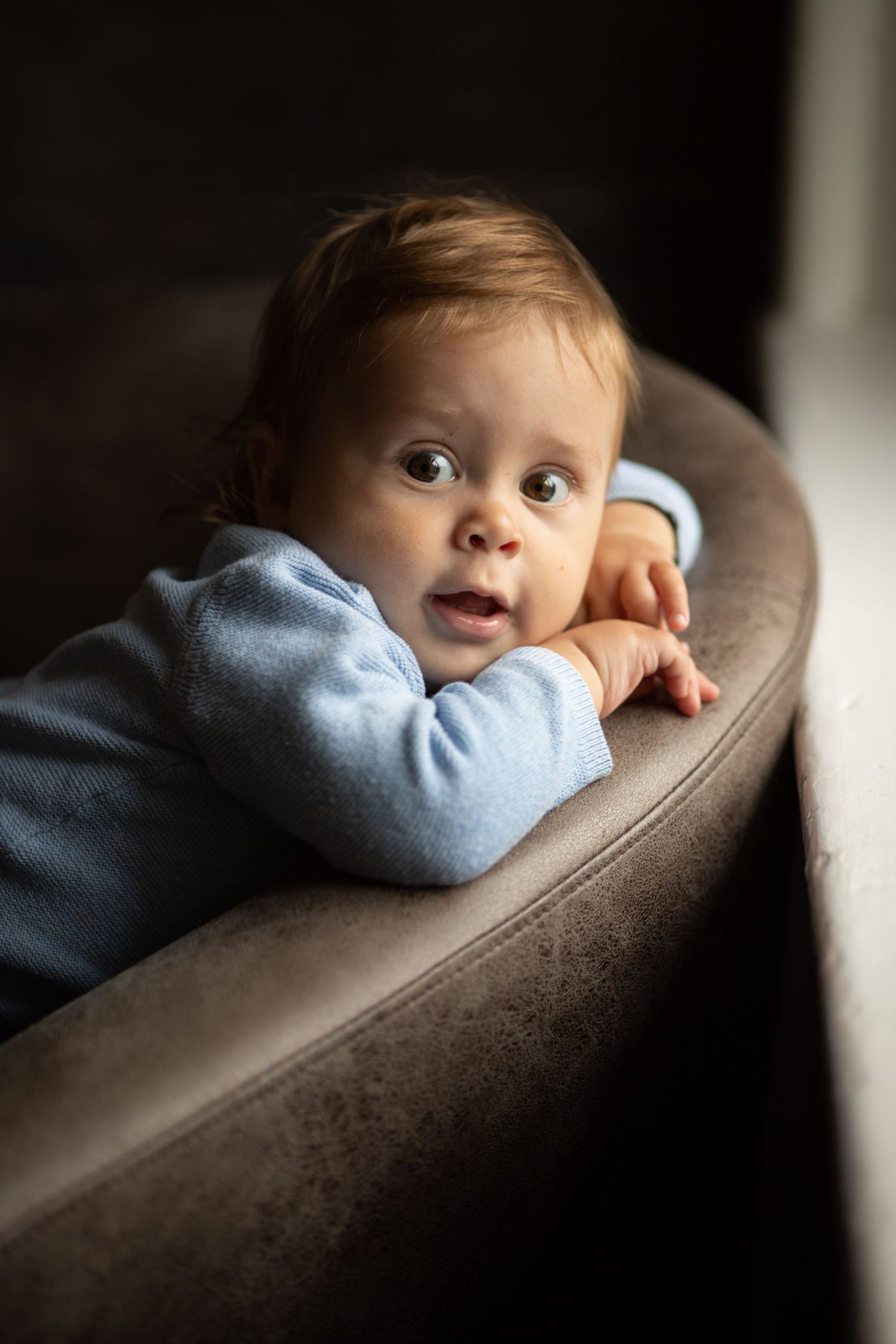 Portrait of a baby during natural family photography session