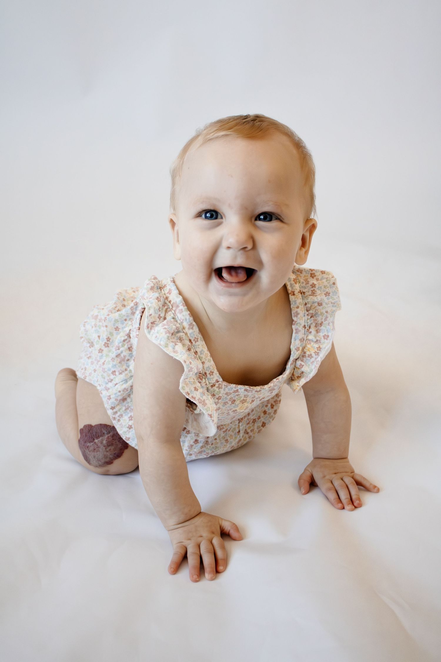 baby portrait photo in front of a white backdrop. Studio photography in San tan Valley, Florence, Coolidge, and Queen Creek Arizona.