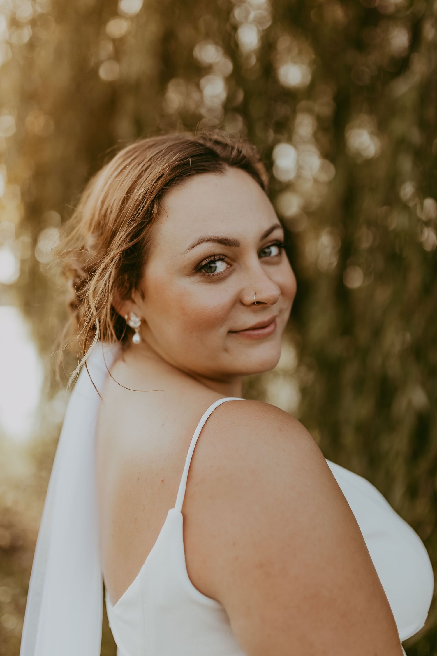 wedding day bride with warm tones