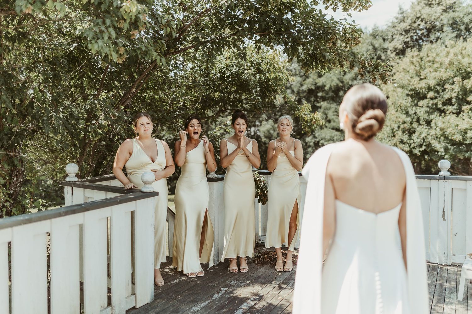 Moncton New Brunswick wedding photographer bridesmaids first look