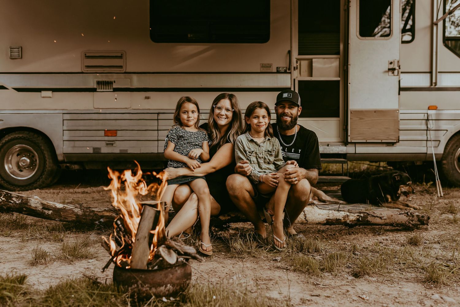 family rv camping photoshoot