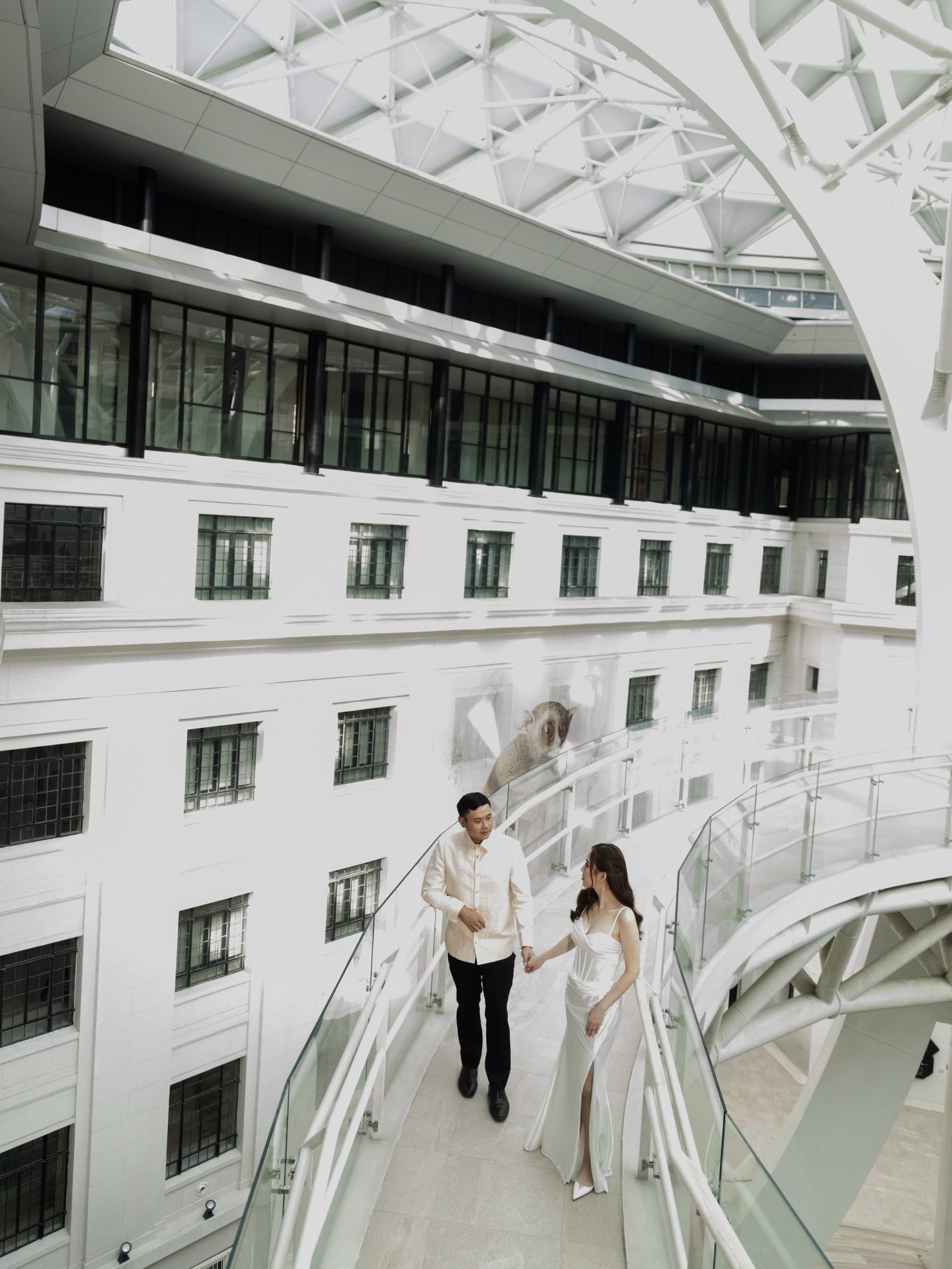 Modern architectural building shot: Bold, modern wedding compositions capturing the unique atmosphere of the venue.