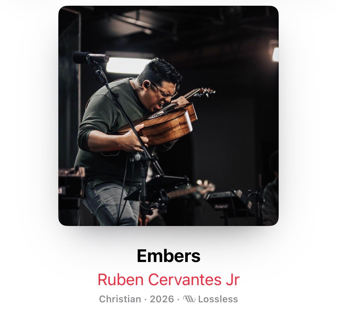 Album cover for Embers by Ruben Cervantes Jr, Christian music released 2026.