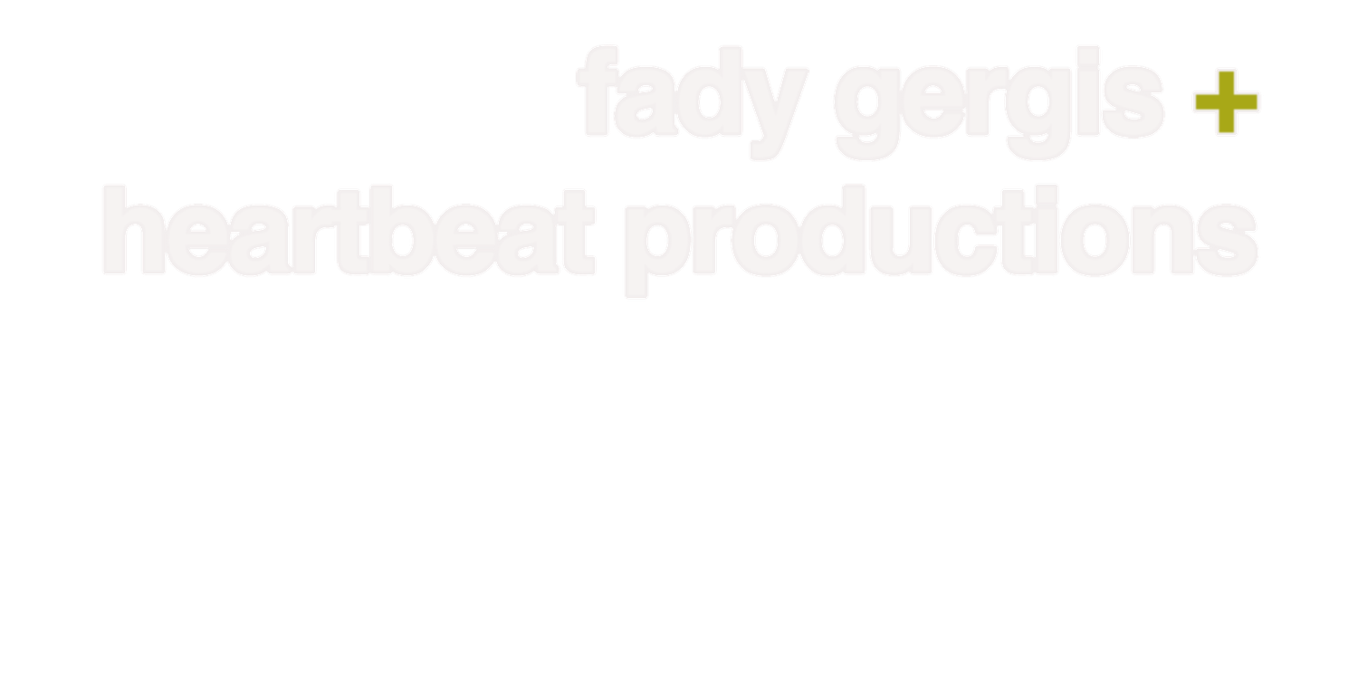 Fady Gergis and Heartbeat Productions logo with yellow-green plus sign on white background.