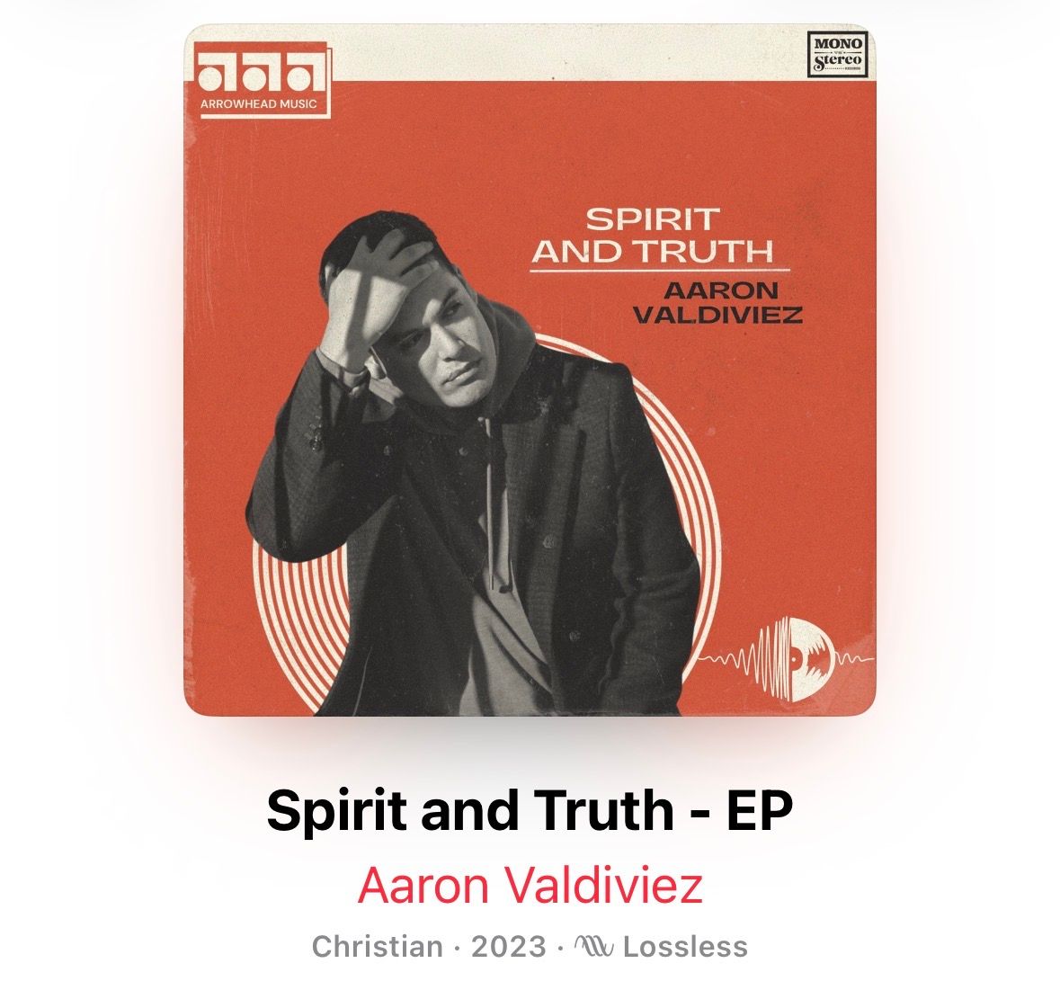 Album cover for Spirit and Truth EP by Aaron Valdiviez, Christian music released 2023.
