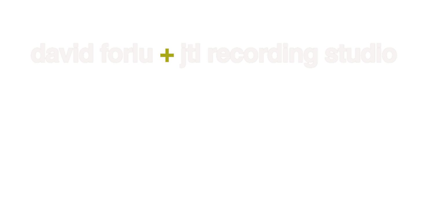 David Foria recording studio logo in white and gold text on a dark background.