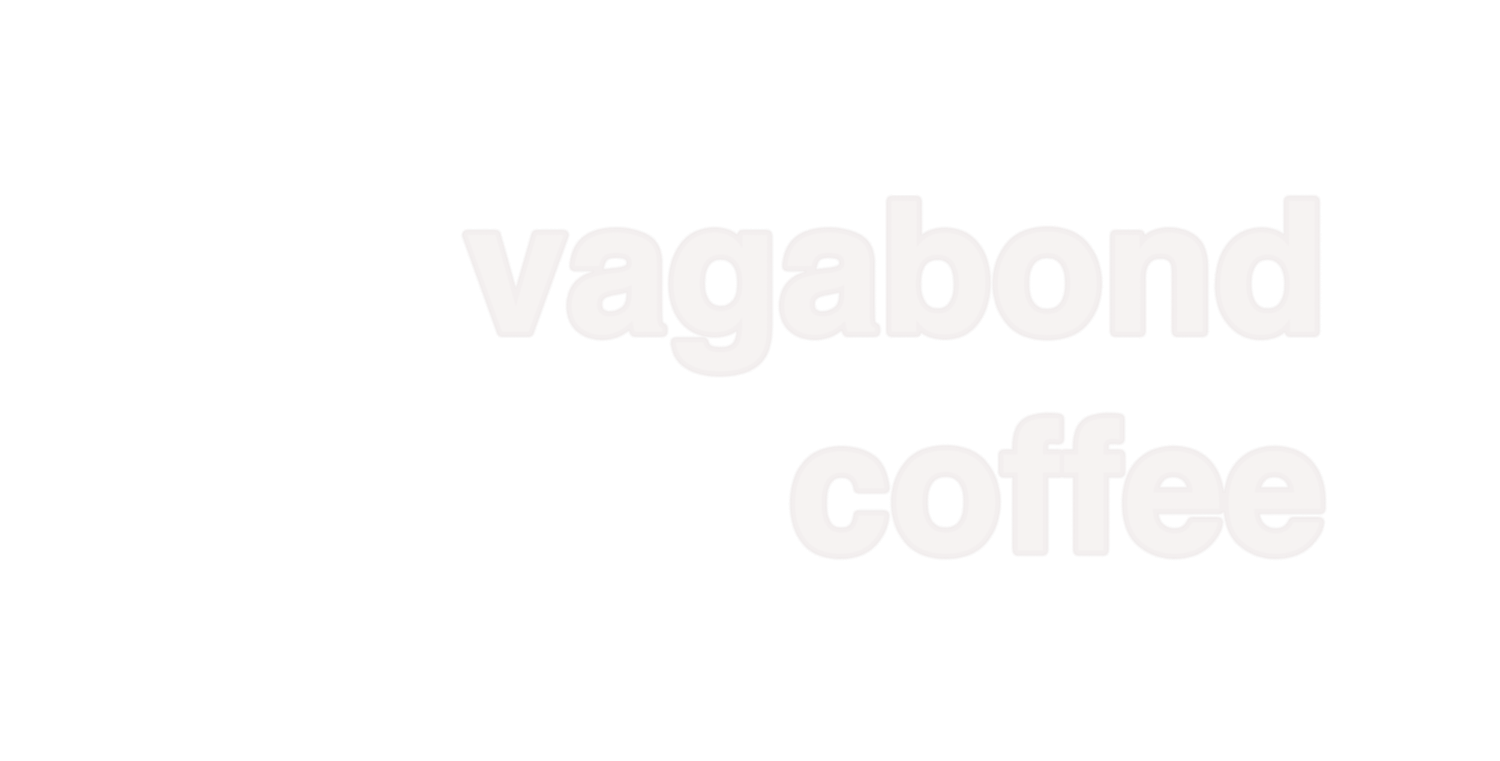 Light gray text reading vagabond coffee on a white background.