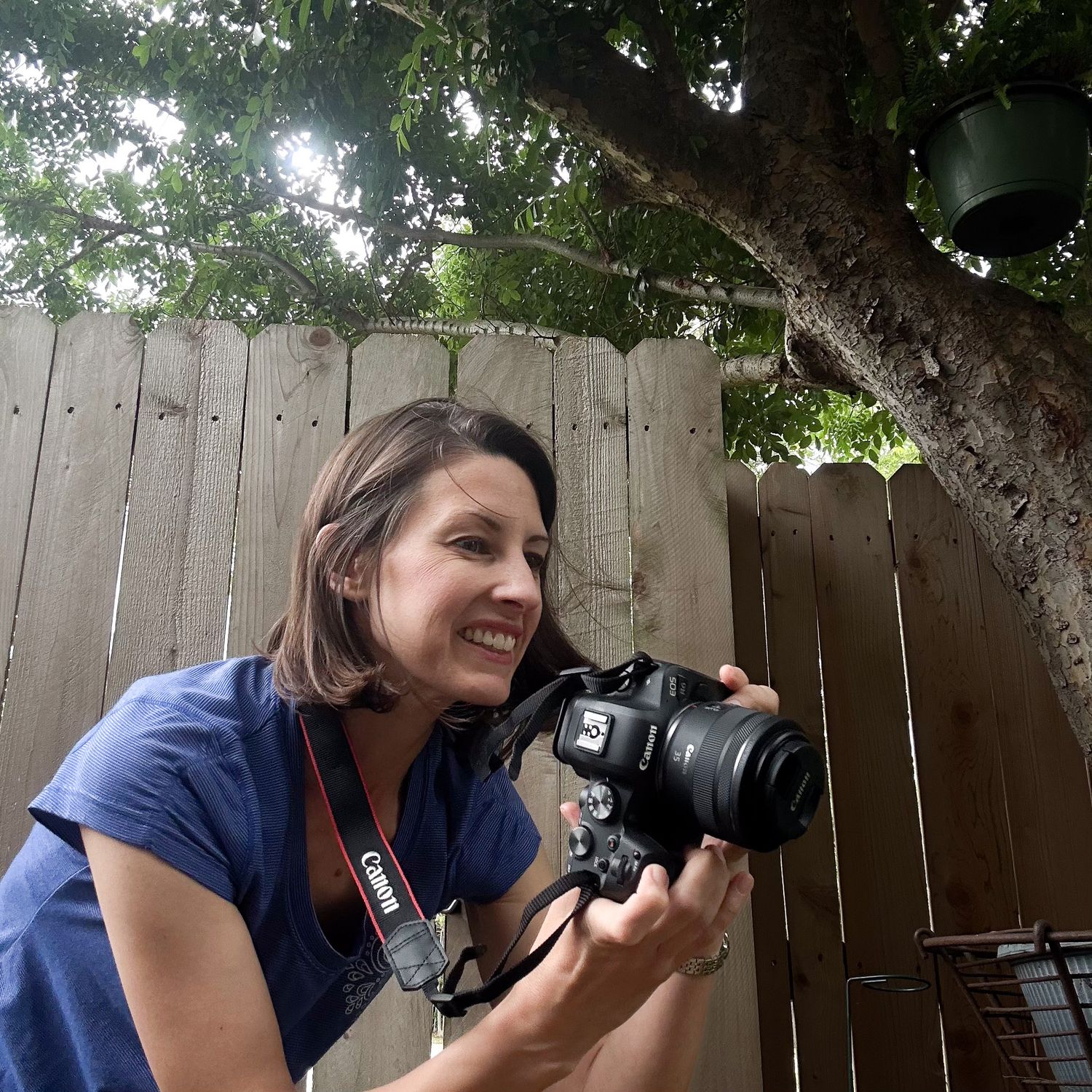 Woman holding a camera