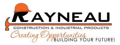 Rayneau Construction & Industrial Products logo with tagline Creating Opportunities Building Your Future.