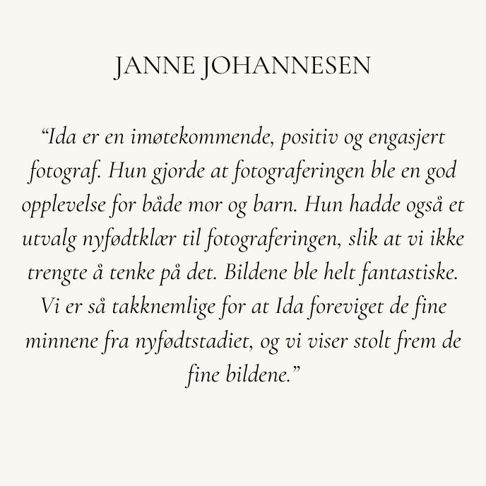 Nyfødtfotografering i Sandnes - tilbakemelding fra kunde