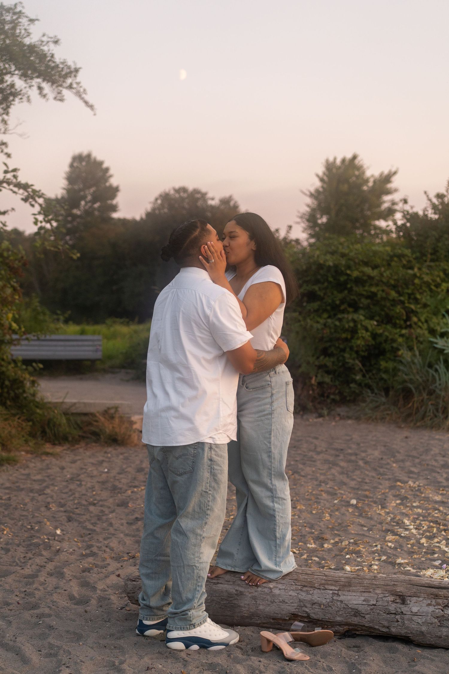 A couple at a sunset engagement session in Seattle, Captured by Savvy Photography - Seattle Wedding Photographer