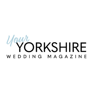 Stylish logo design for Your Yorkshire Wedding Magazine with elegant blue and black text.