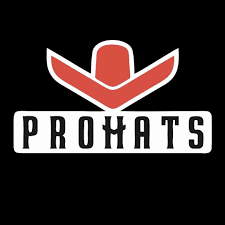 A series of red and black logo variations for a brand called Proxats arranged horizontally in a row.