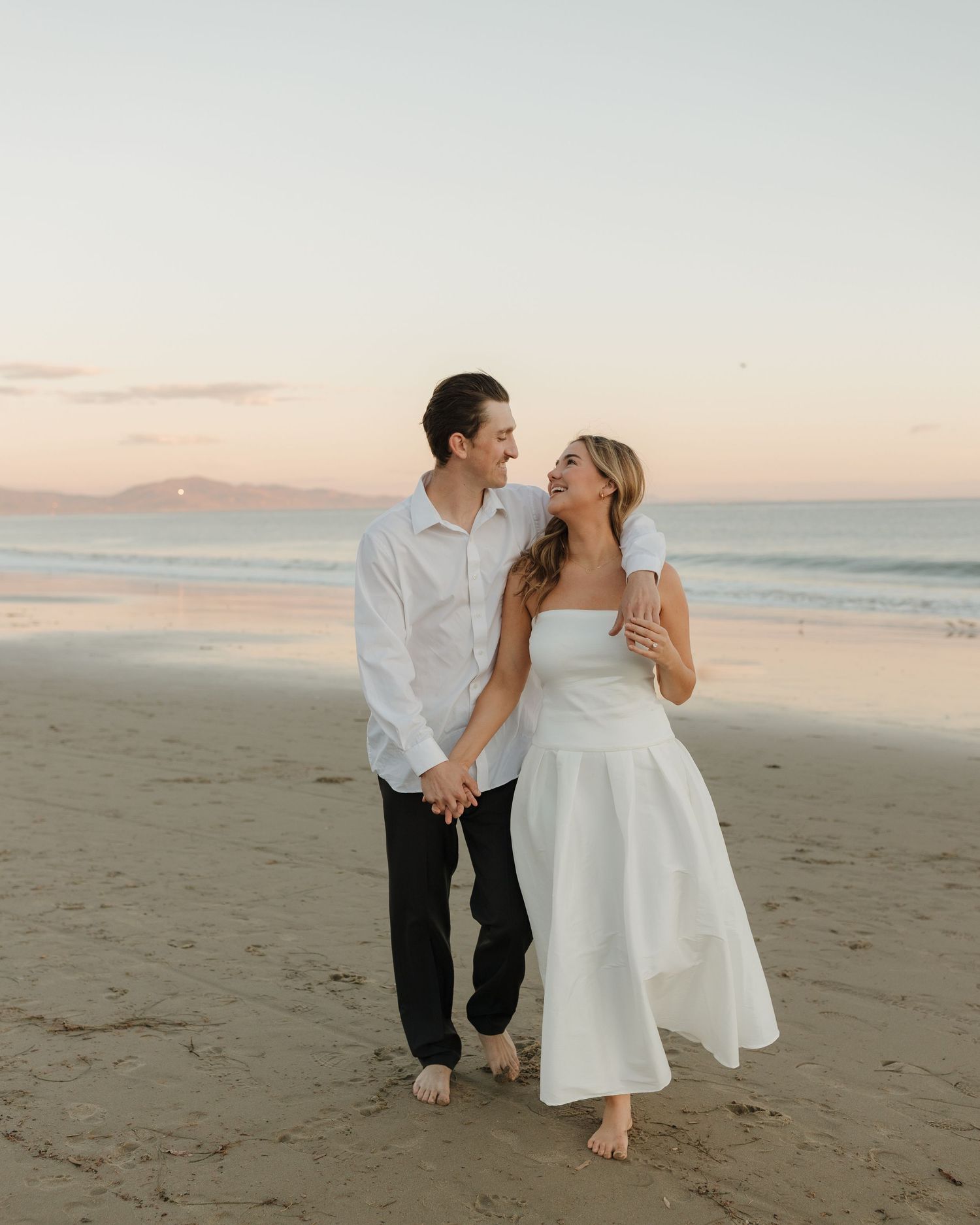 romantic beach engagement photos