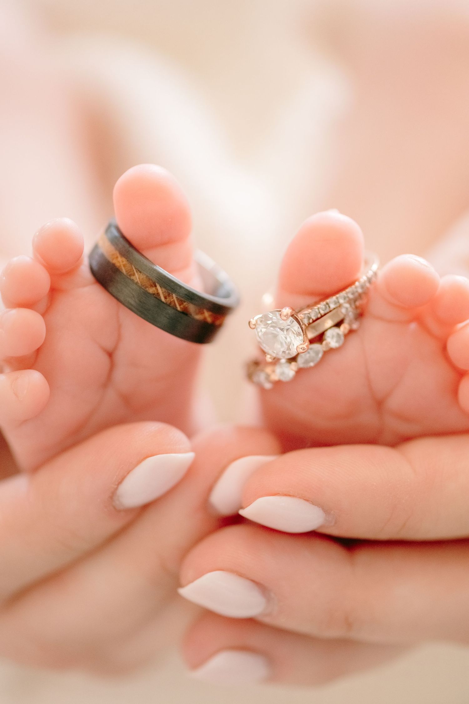 details of newborn feet during a light-filled home session