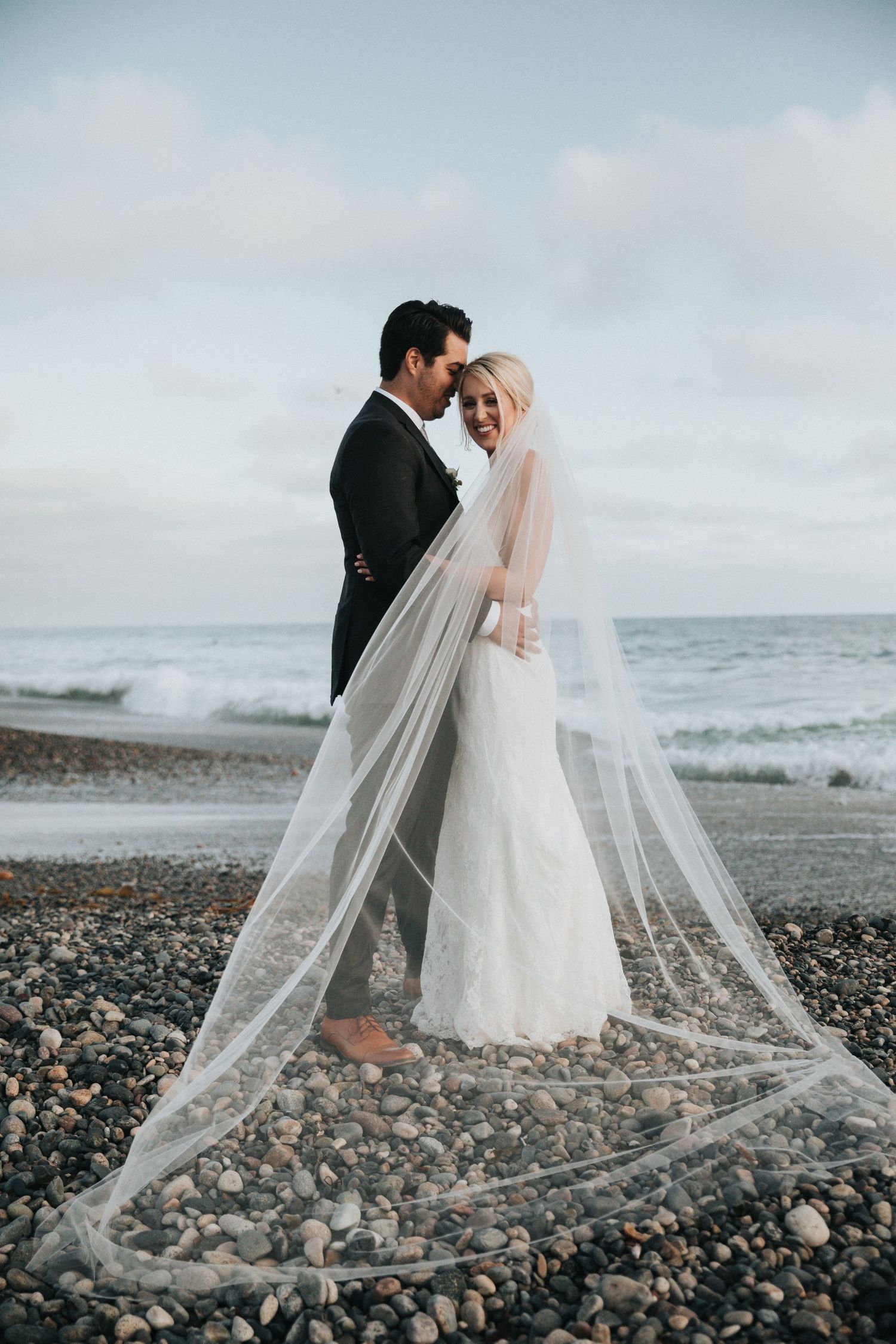Wedding photo, couple on beach