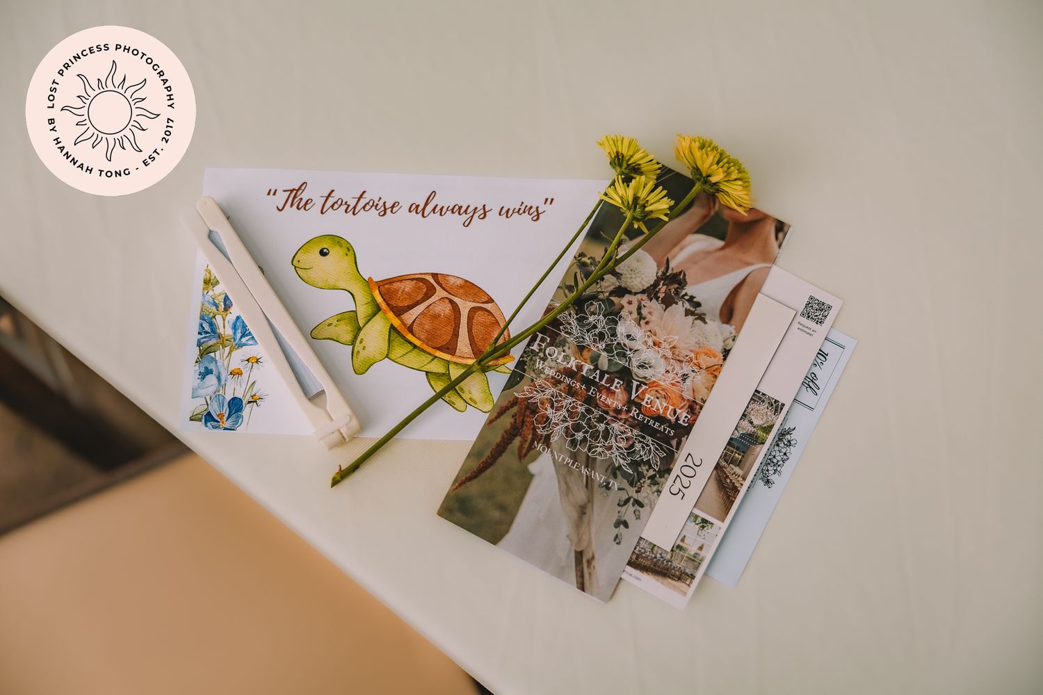 Flat lay from the Women in Business After Hours event by the Mount Pleasant Texas Chamber of Commerce hosted by Folktale Venue