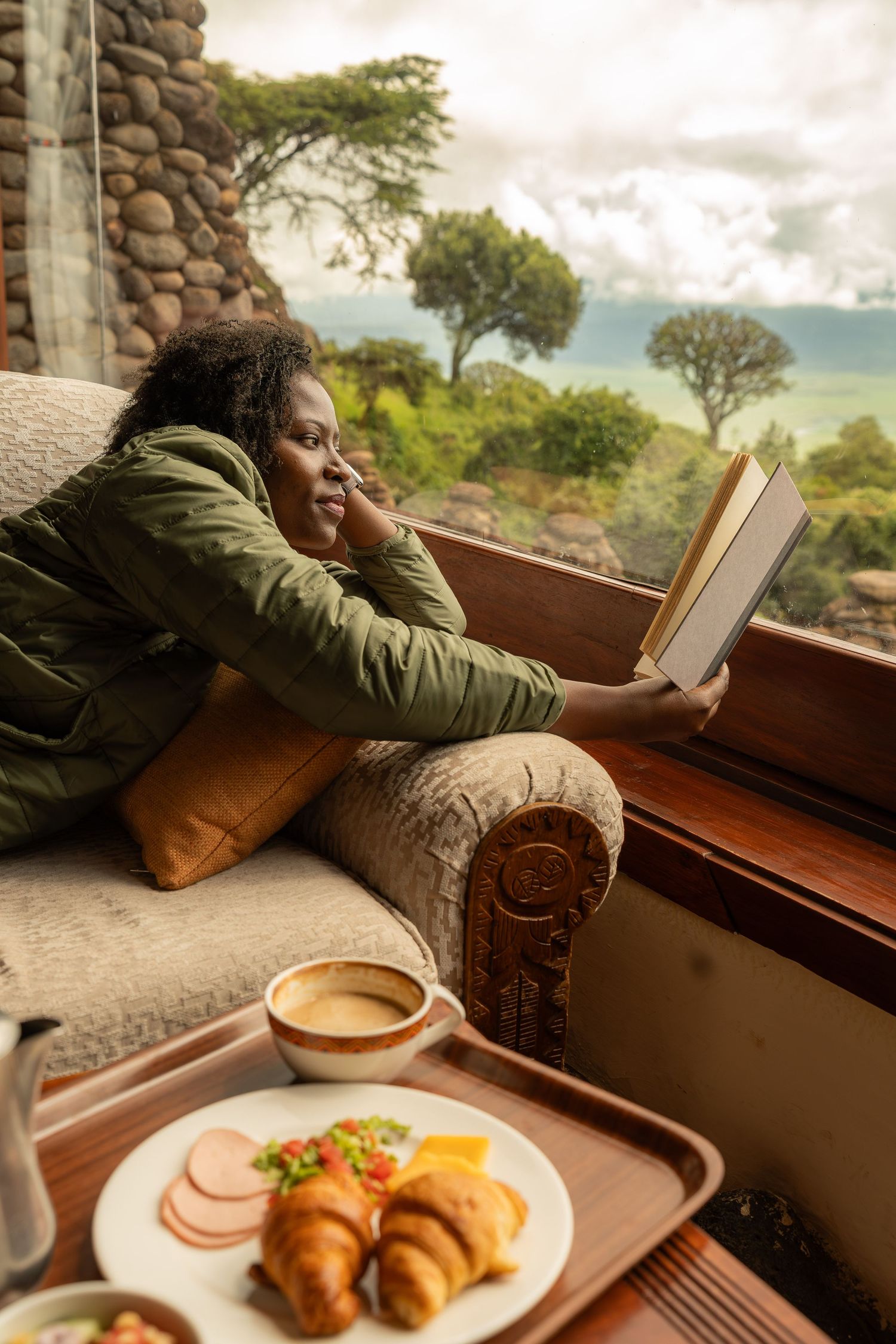 Luxury safari lodge photography in Tanzania highlighting authentic African interior design and guest experience by Black Earth Production.