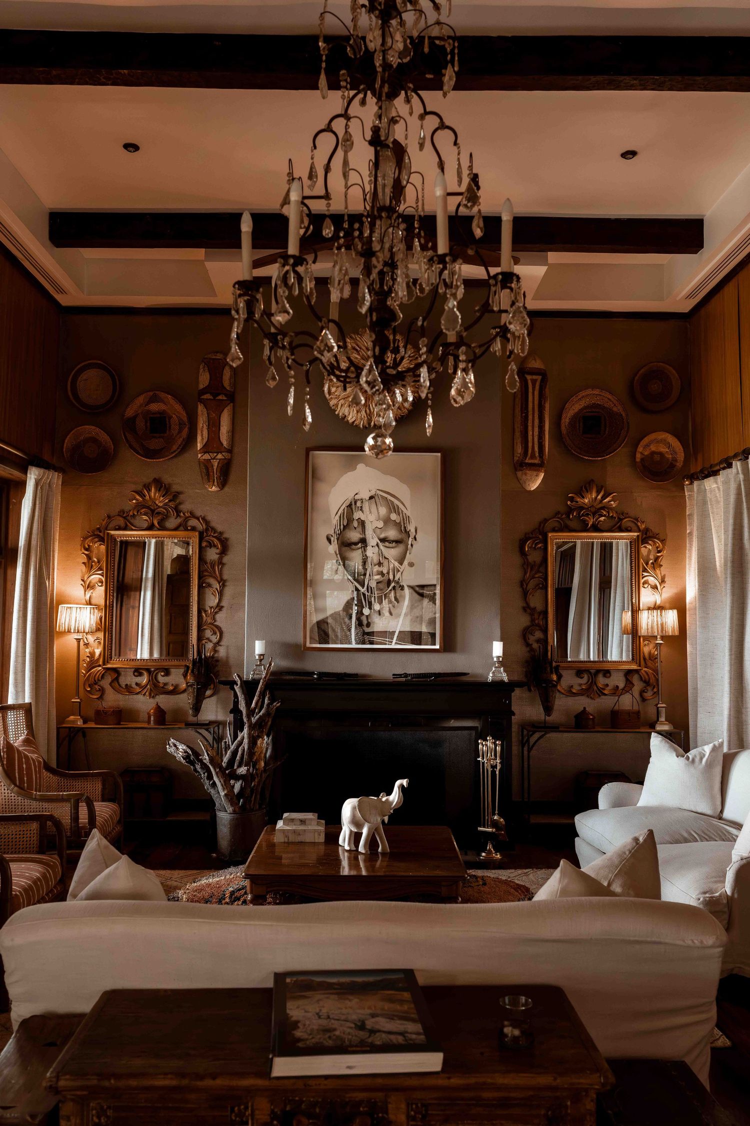 Luxury safari lodge photography in Tanzania highlighting authentic African interior design and guest experience by Black Earth Production.