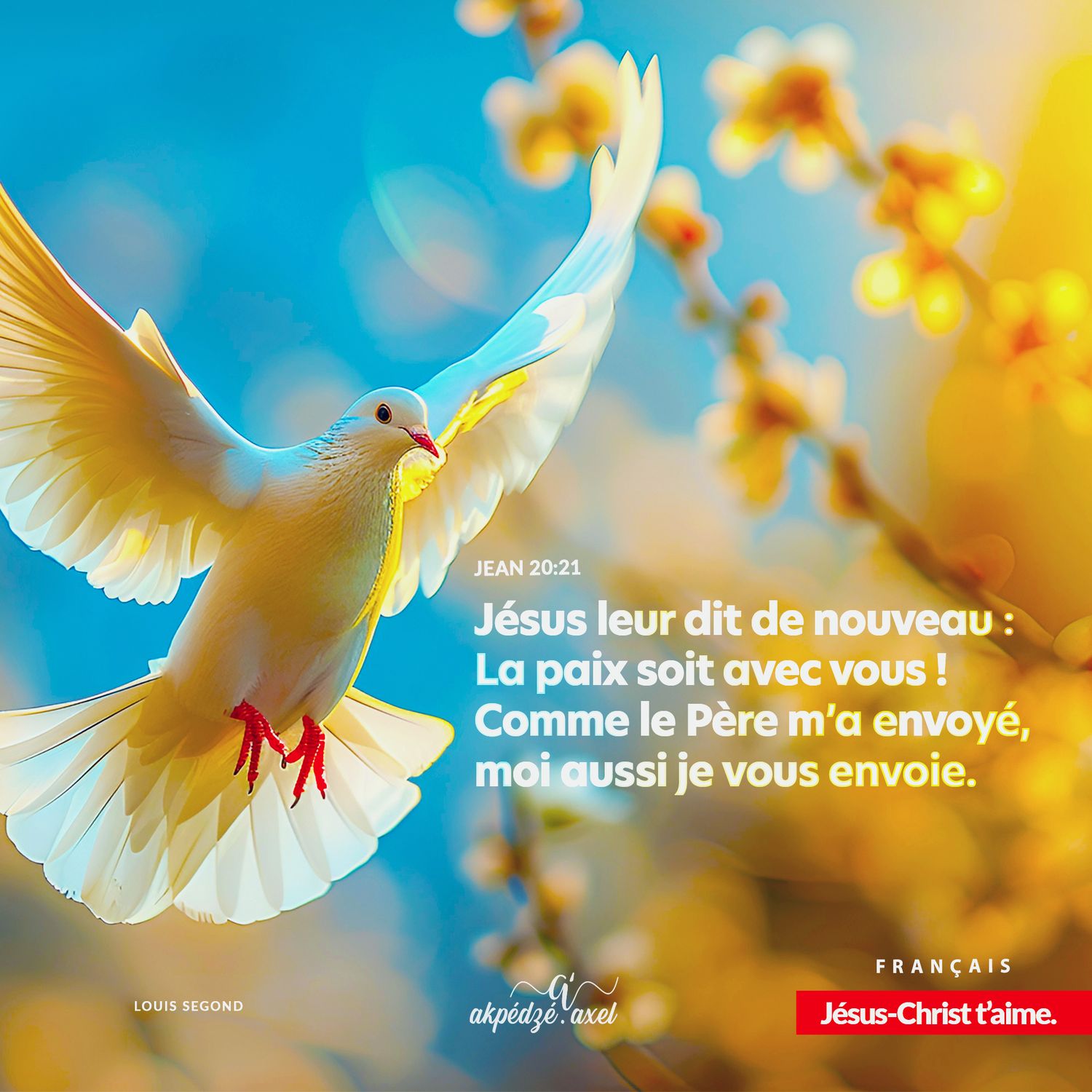 Jean 20v21 - verset biblique illustré - illustrated biblical verse - akpedzeaxel - Jésus t'aime.