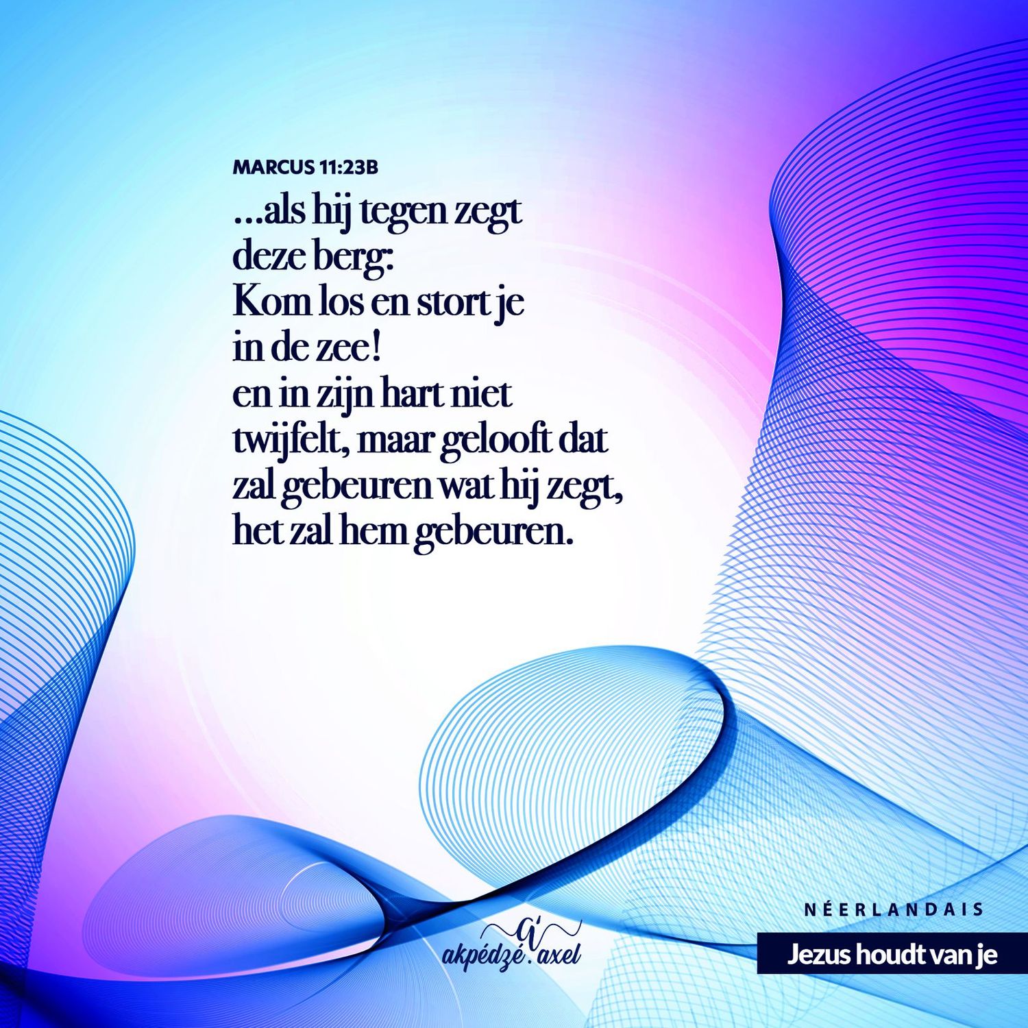 Abstract blue and purple gradient background with curved white lines creating a dynamic wavy pattern.