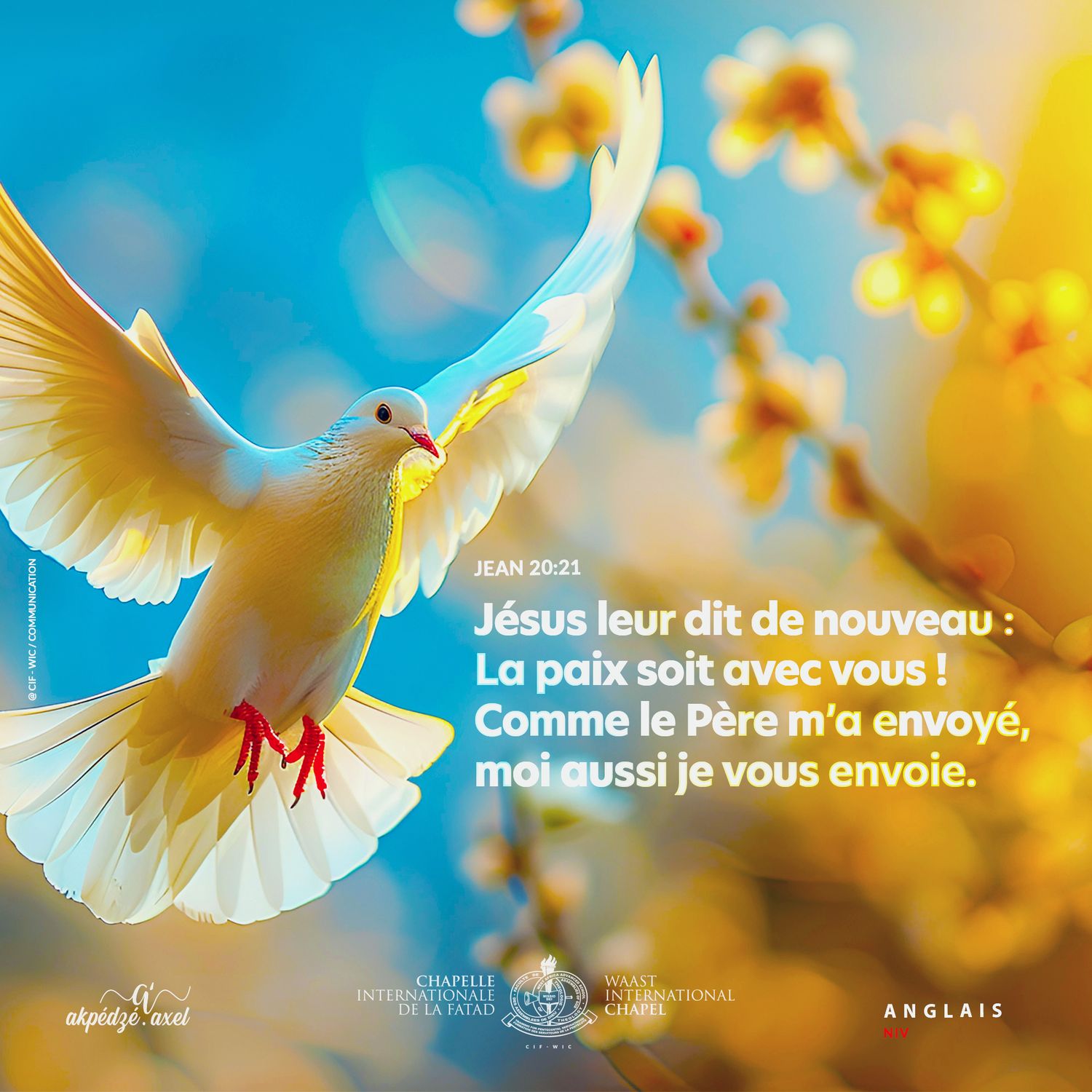Jean 20v21 - verset biblique illustré - illustrated biblical verse - akpedzeaxel - Jésus t'aime.