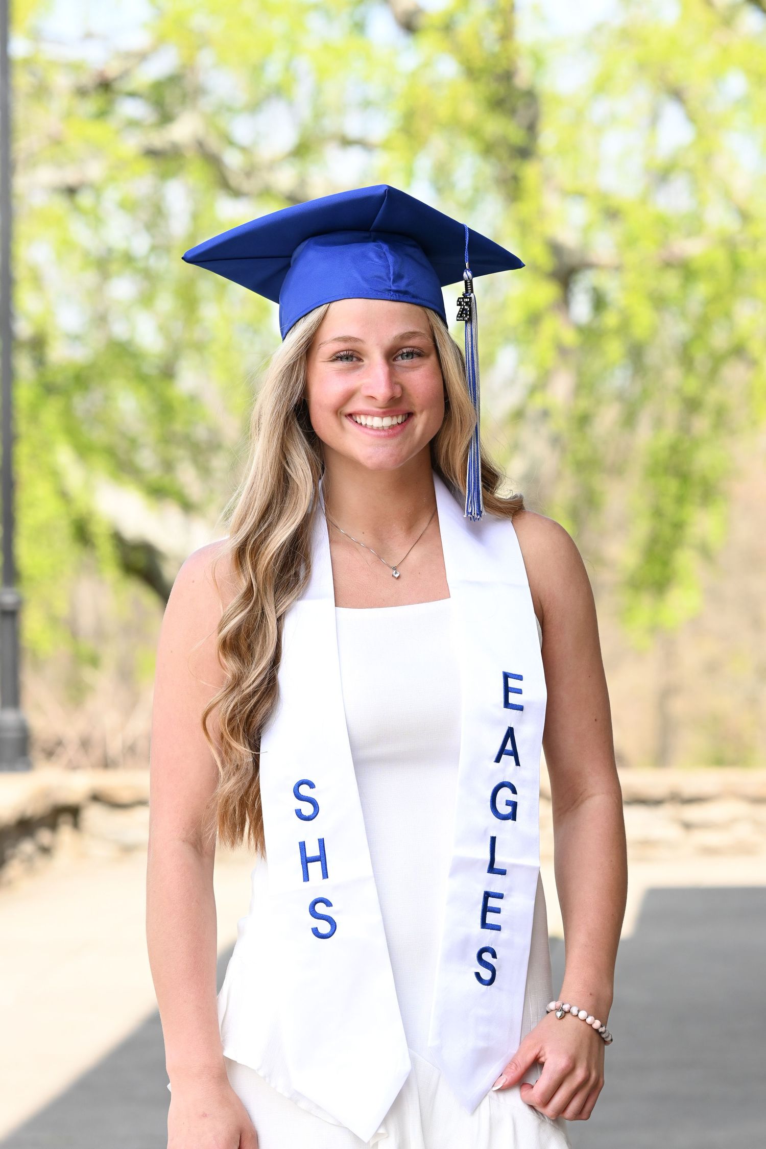 New grad celebrates her upcoming diploma.
