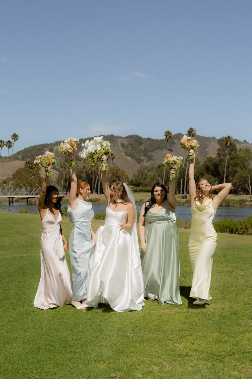 Bride and bridesmaids in San Luis Obispo, California photographed by Jensen Photo and Film
