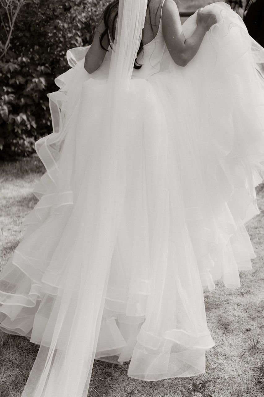 Bride in Dubois, Wyoming wedding photographed by Jensen Photo & Film. Bride in wedding dress.