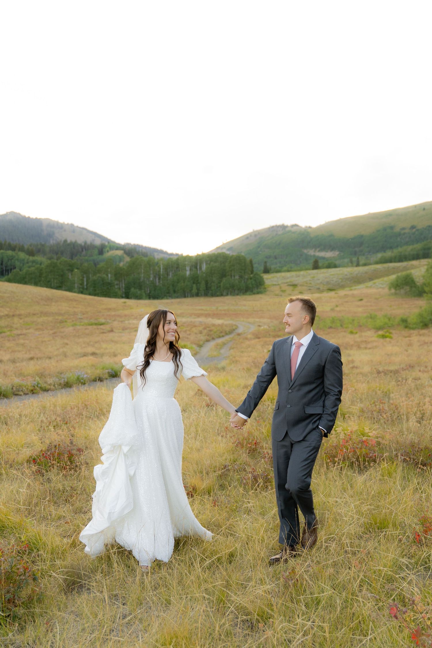 Bride and groom in Park City, Utah wedding photographed by Jensen Photo & Film