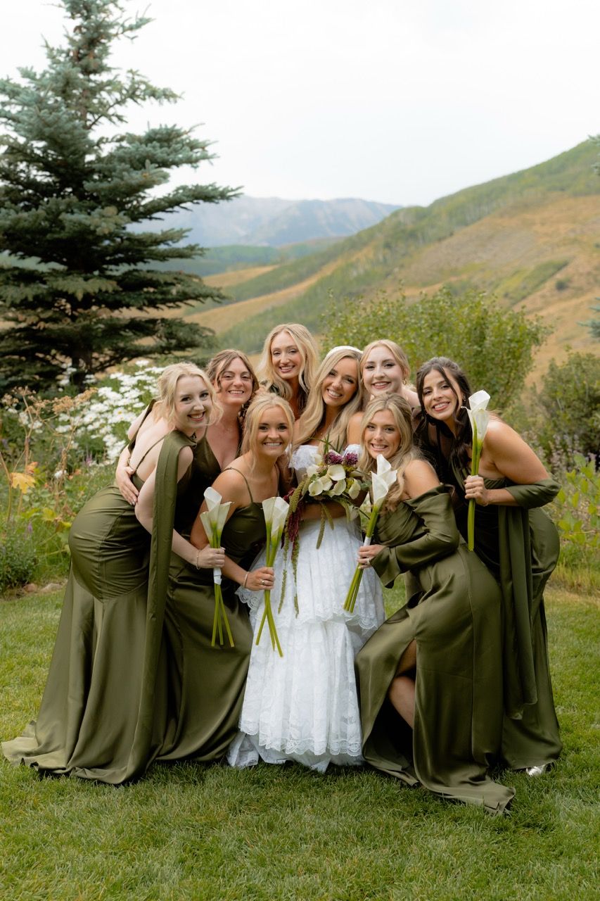 Bride and bridesmaids in Crested Butte, Colorado photographed by Jensen Photo and Film