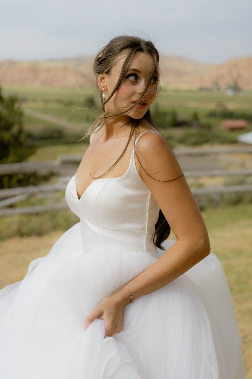 Bride in Dubois, Wyoming wedding photographed by Jensen Photo & Film.