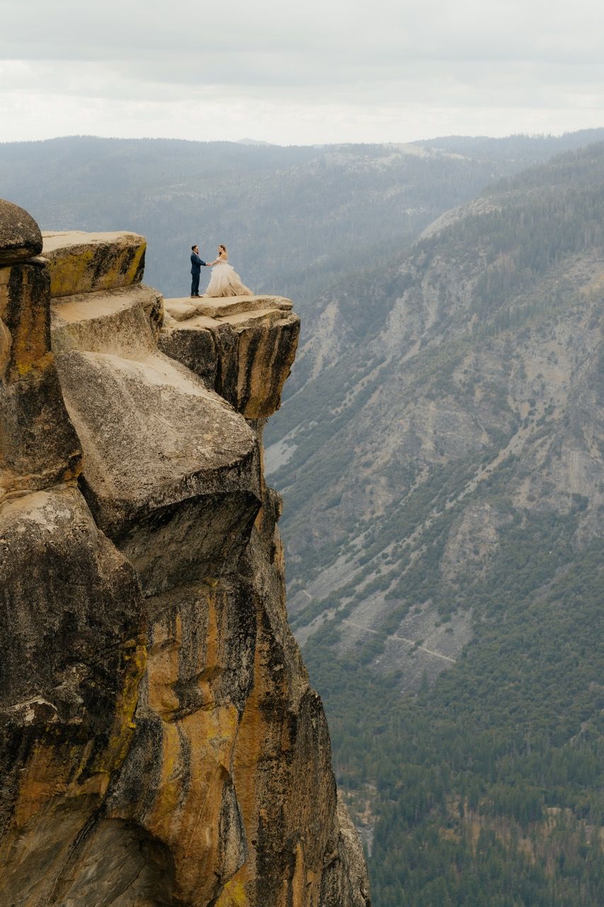Yosemite, California wedding and elopement photography. Taft point wedding photo taken by Jensen Photo & Film