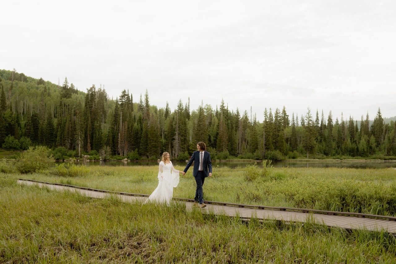 Bride and groom in Utah wedding photographed by Jensen Photo & Film.
