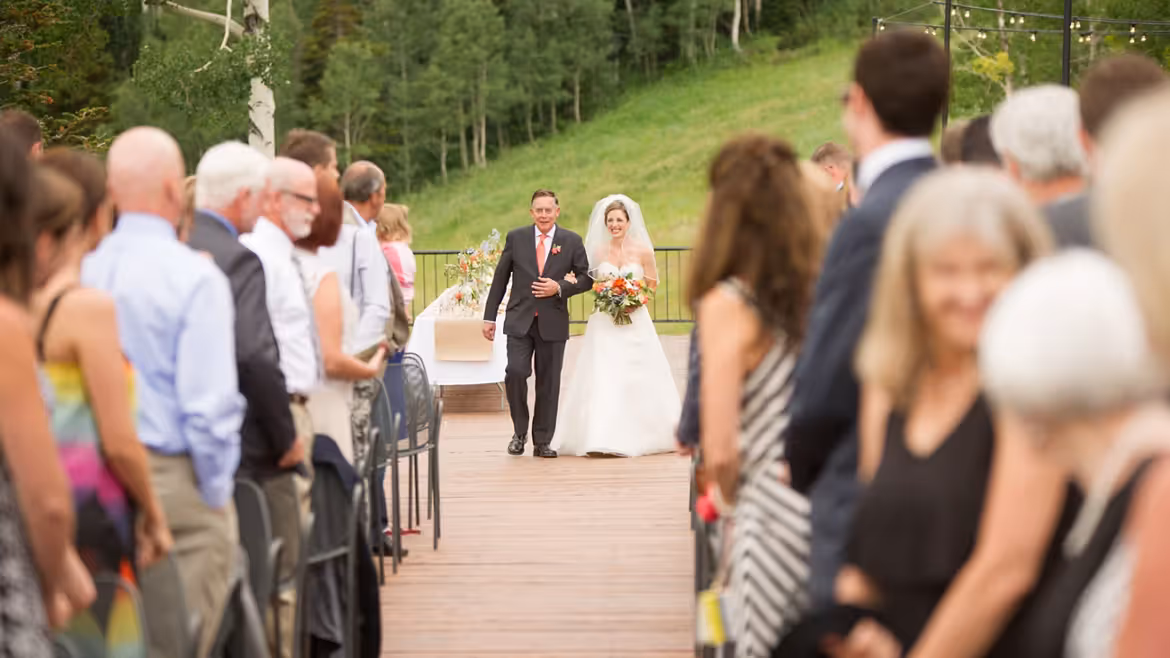 Mountain wedding ceremony in Park City, Utah.