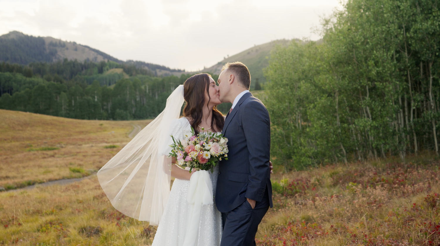 Bride and groom in Park City, Utah wedding videography by Jensen Photo & Film
