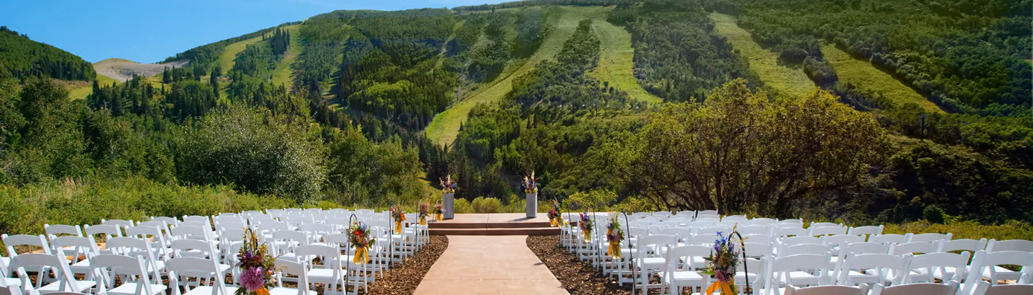 Mountain wedding ceremony in Park City, Utah.