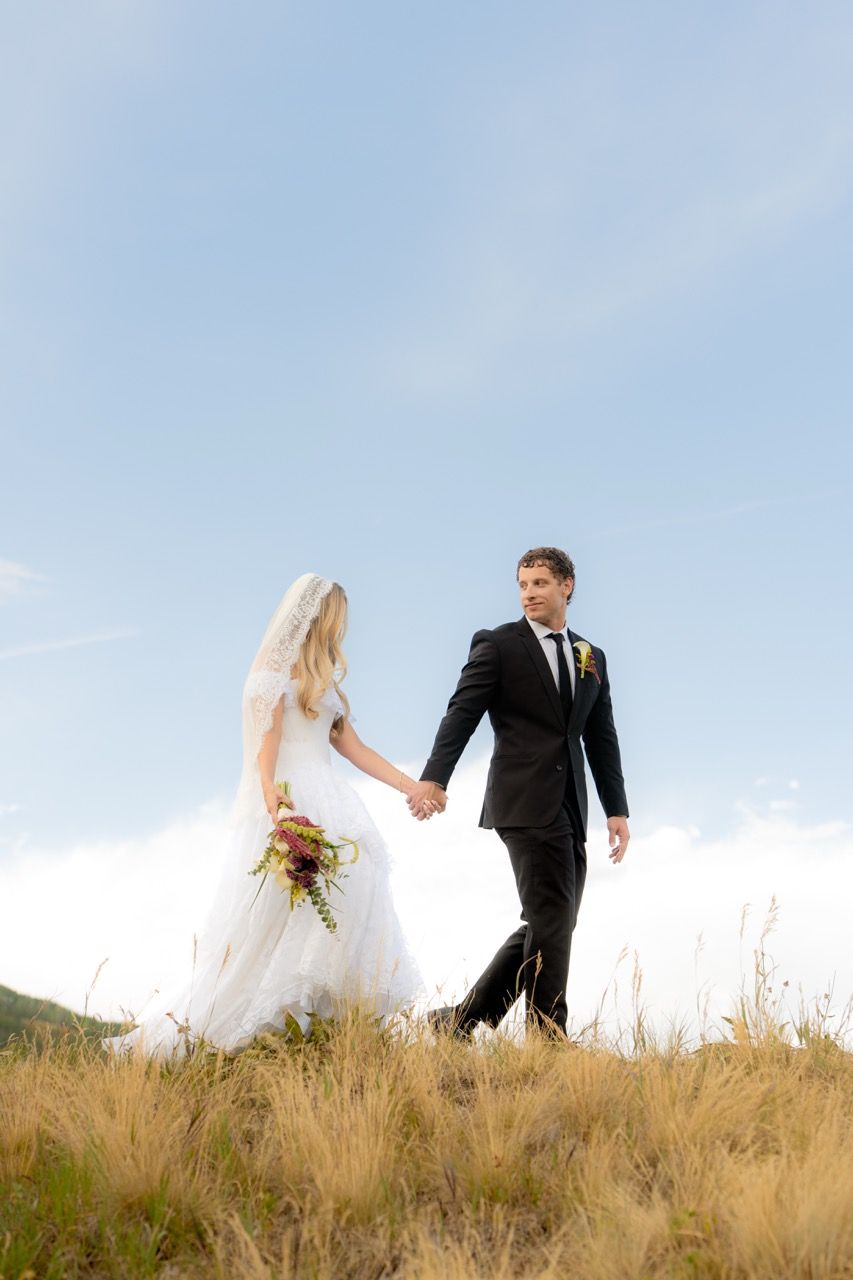 Wedding bride and groom in Crested Butte, Colorado