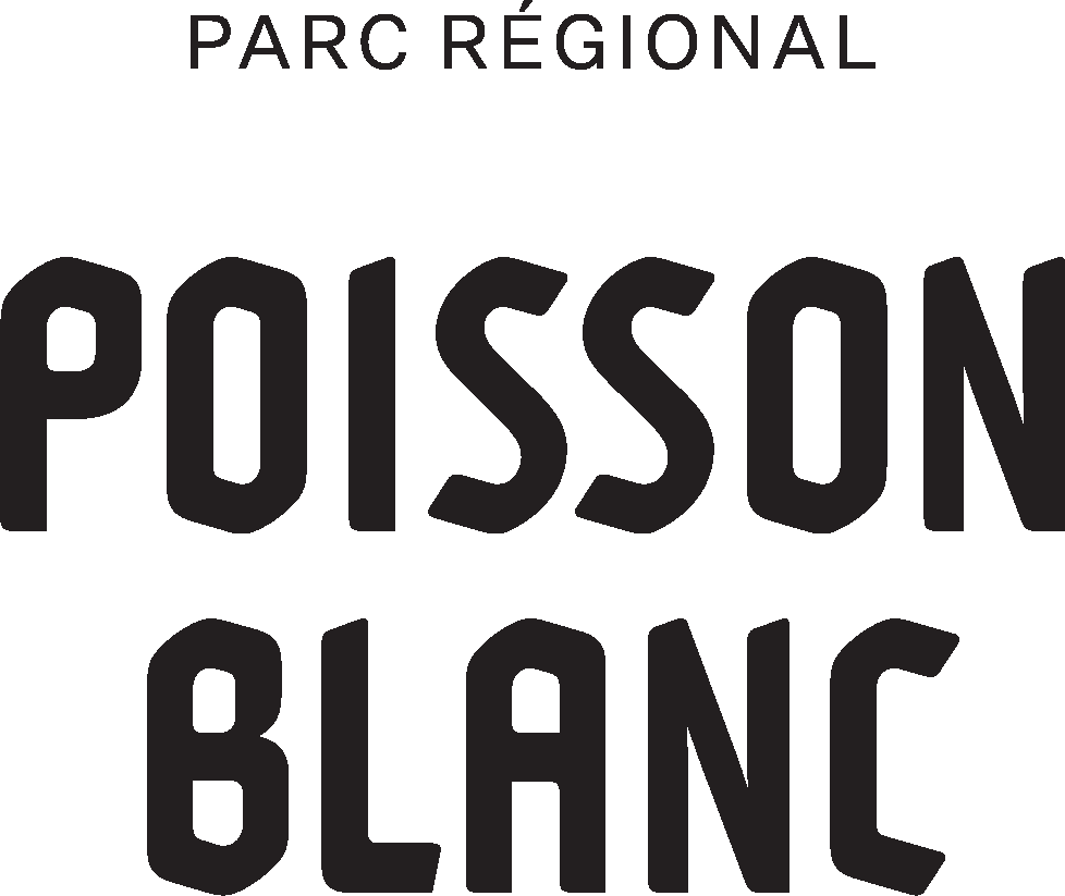 Parc Régional Poisson Blanc bold black logo with modern typography on white background.
