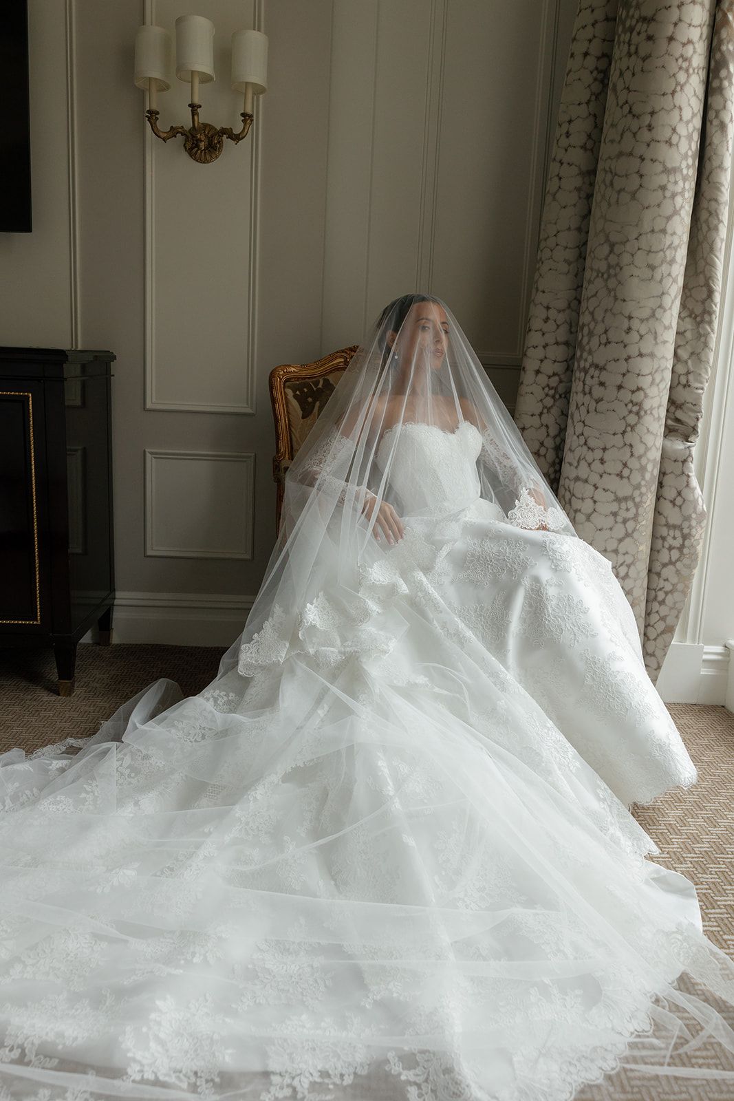 Bridal portrait at the Plaza Hotel in NYC