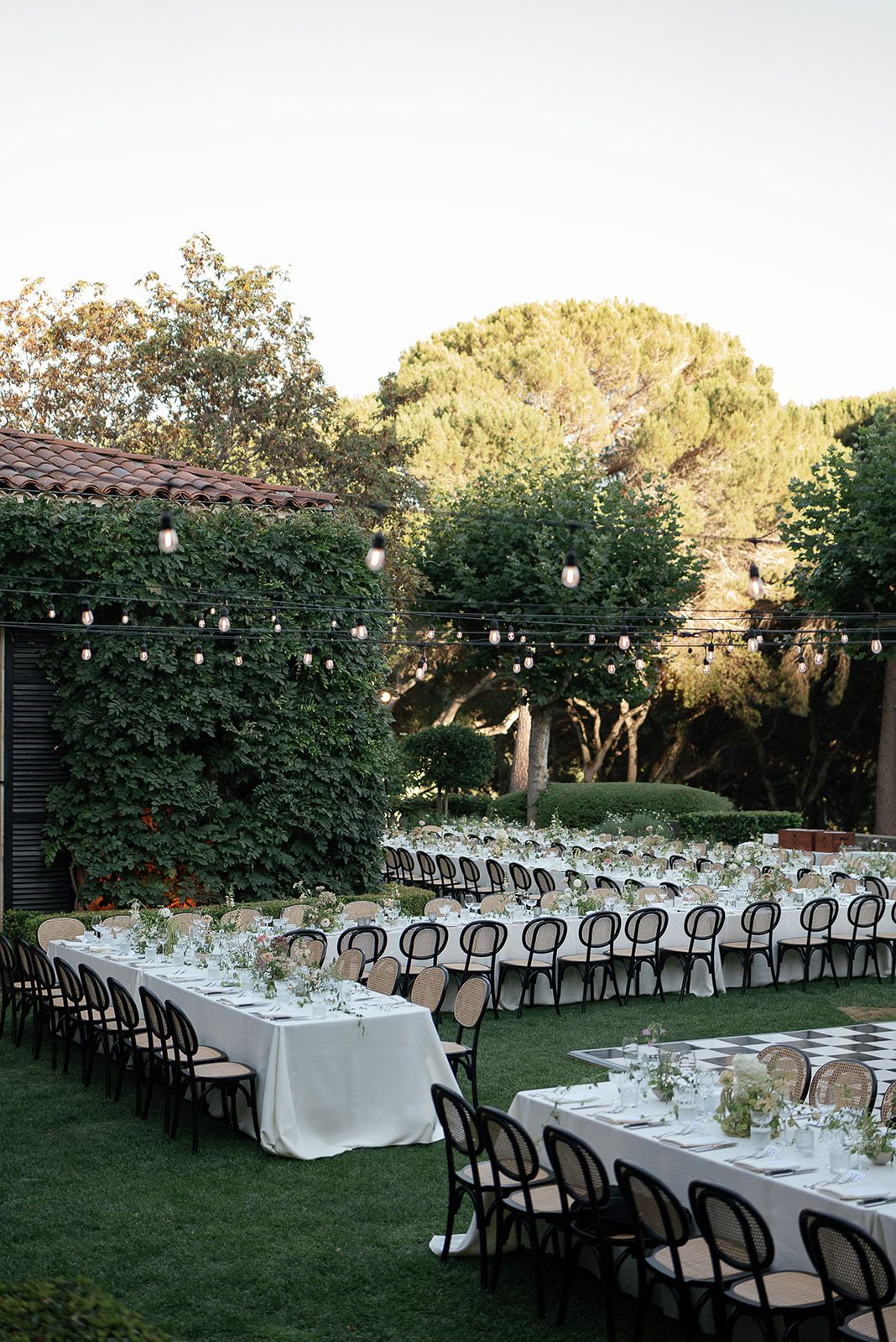 Wedding reception table decor at Stonepine Estate  in Carmel Valley, CA.
