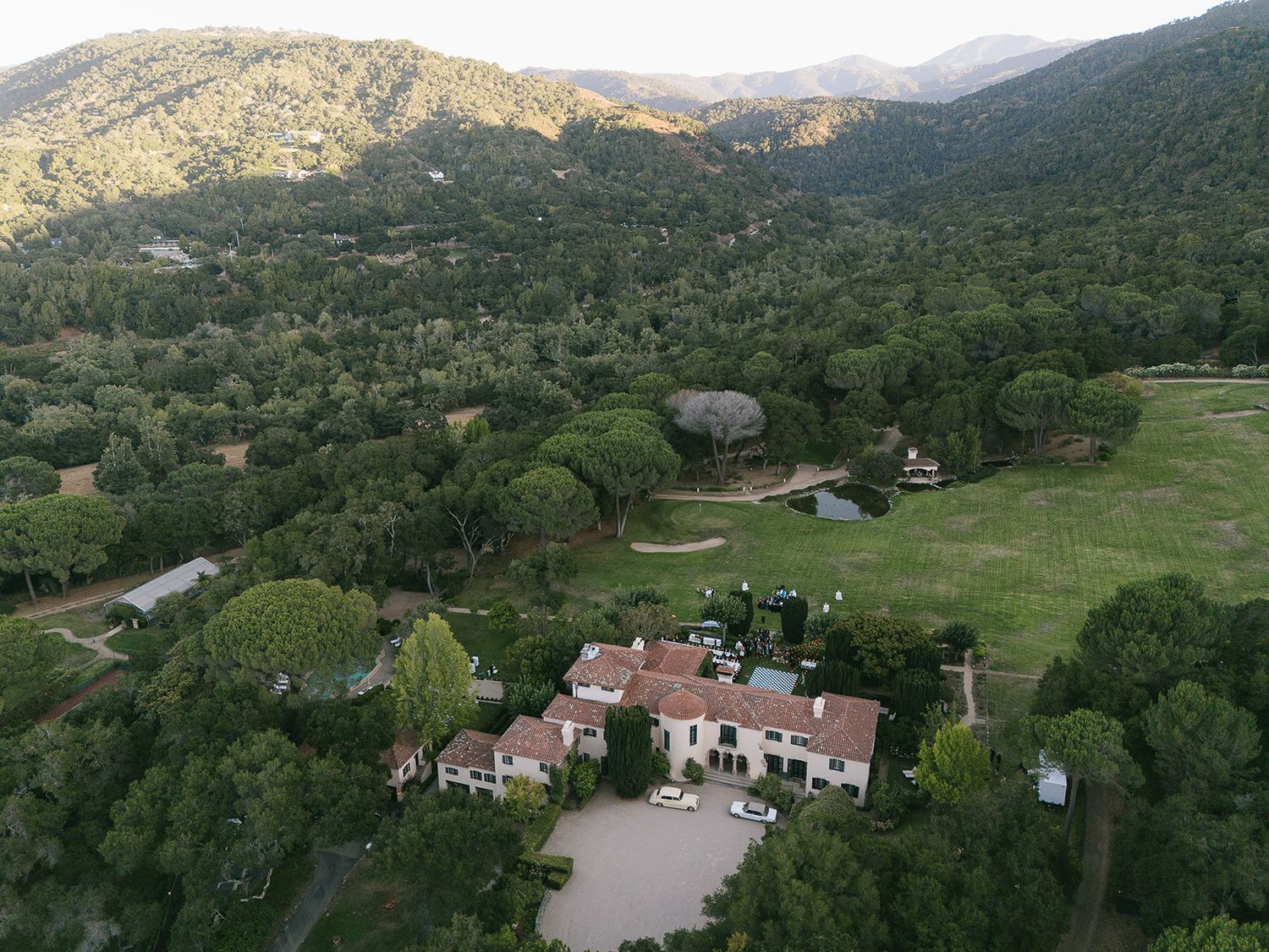 Aerial view of Stonepine Estate Chateau Noel wedding venue
