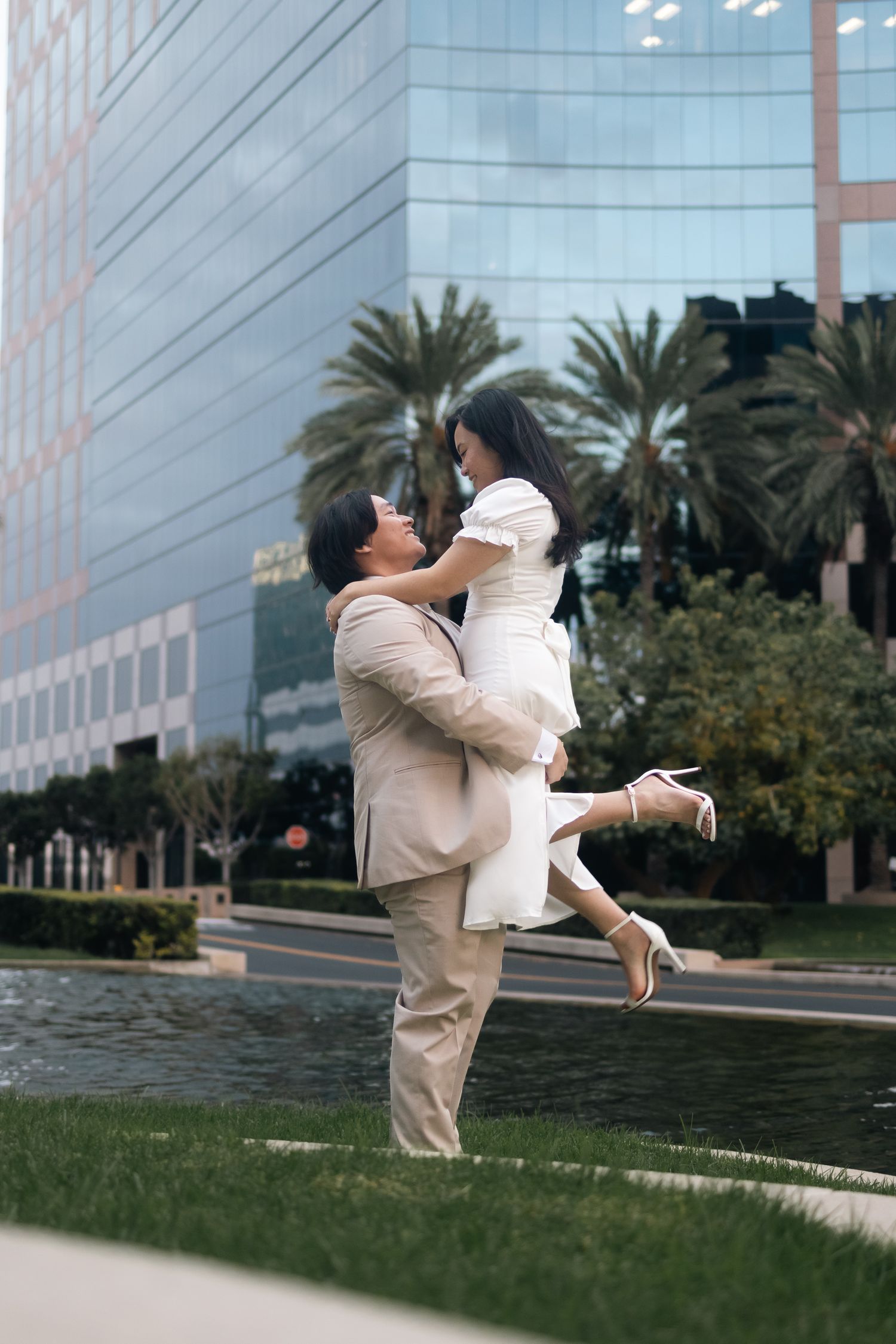 Photo of couple directly after their surprise proposal. Proposal photos include couples pictures as part of the package.