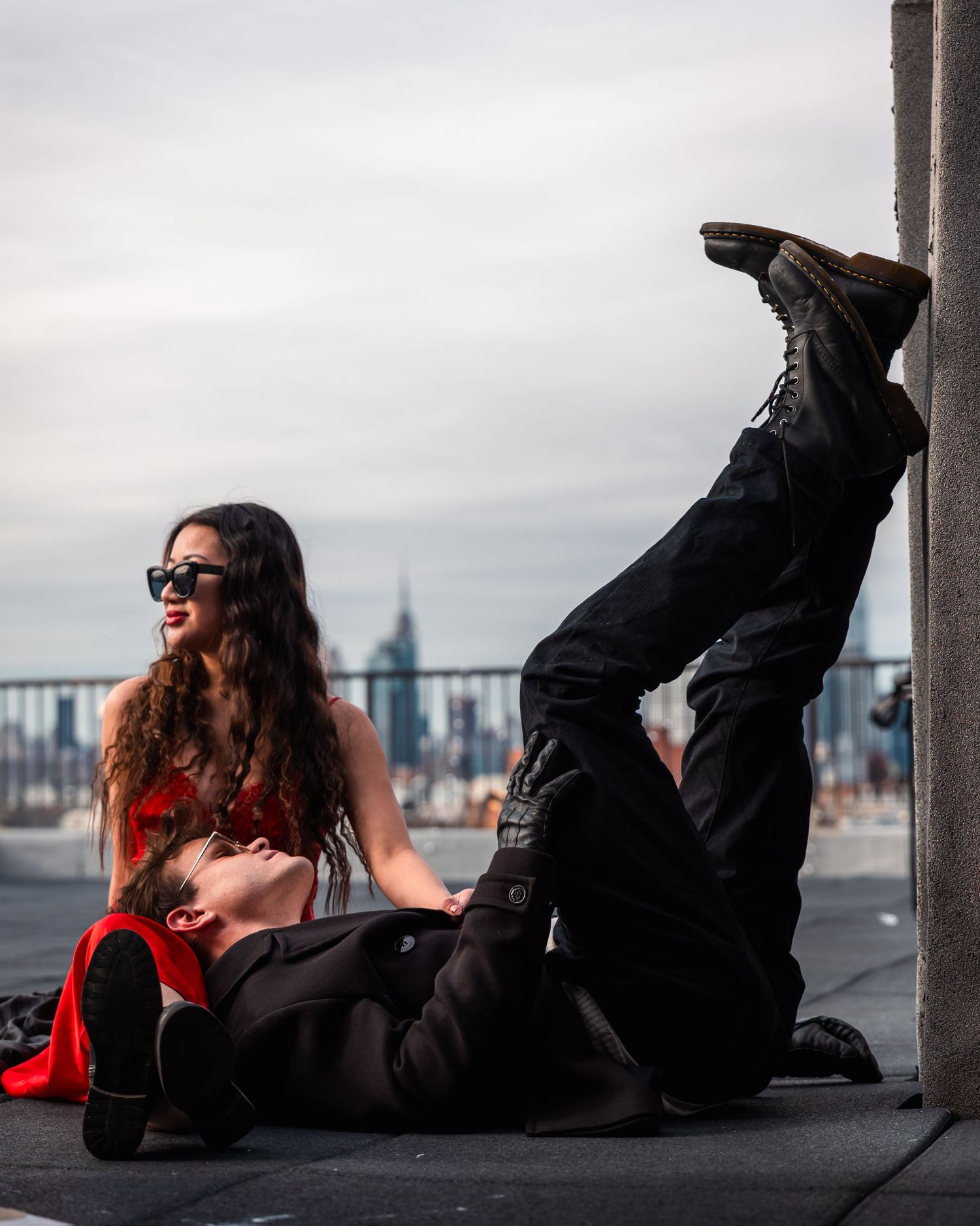 A rooftop in Brooklyn, creative photoshoot.  © Jack Curtis Photography.