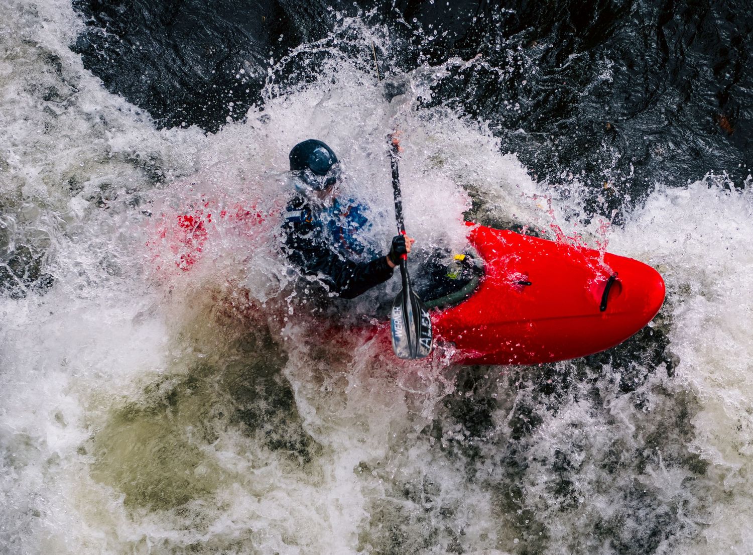 Braving the Storm. Whitewater kayaker at the Ocoee River's Hell Hole during Fall 2024. © Jack Curtis Photography.