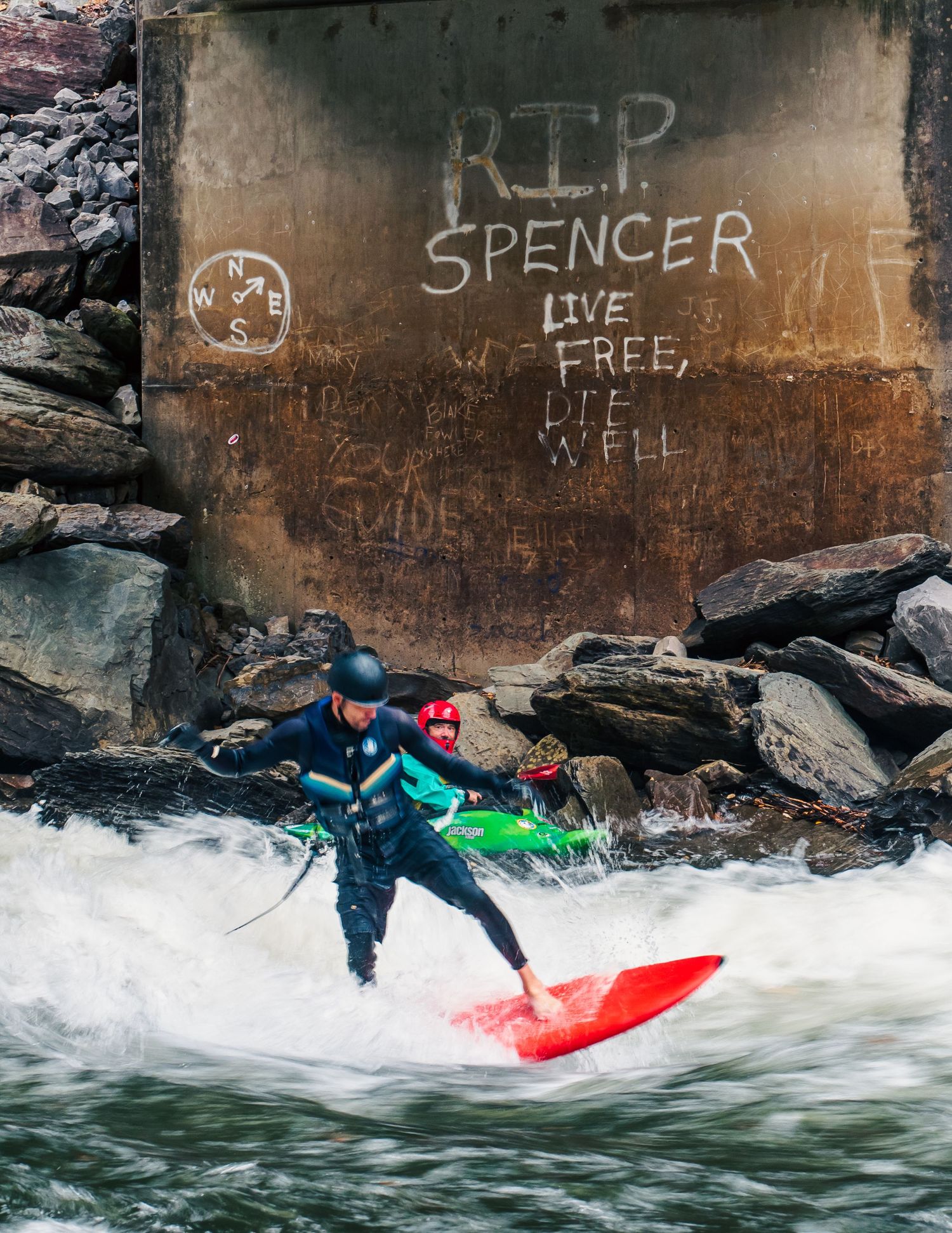 Ride through the beast. A river surfer at the Ocoee River's Hell Hole during Fall 2024. © Jack Curtis Photography.